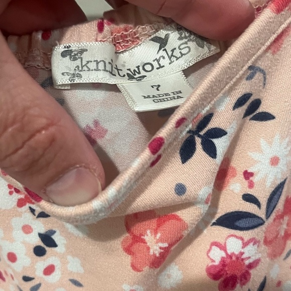 Knit works kids pink floral dress size 7 - Picture 2 of 3